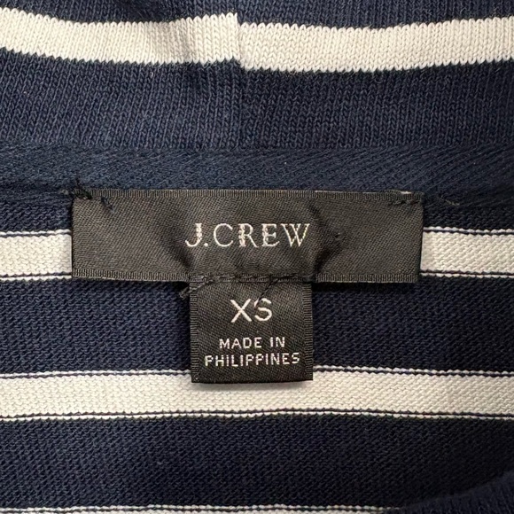J. Crew Funnelneck Pullover in Striped Mariner Cloth Navy and White - Picture 6 of 9